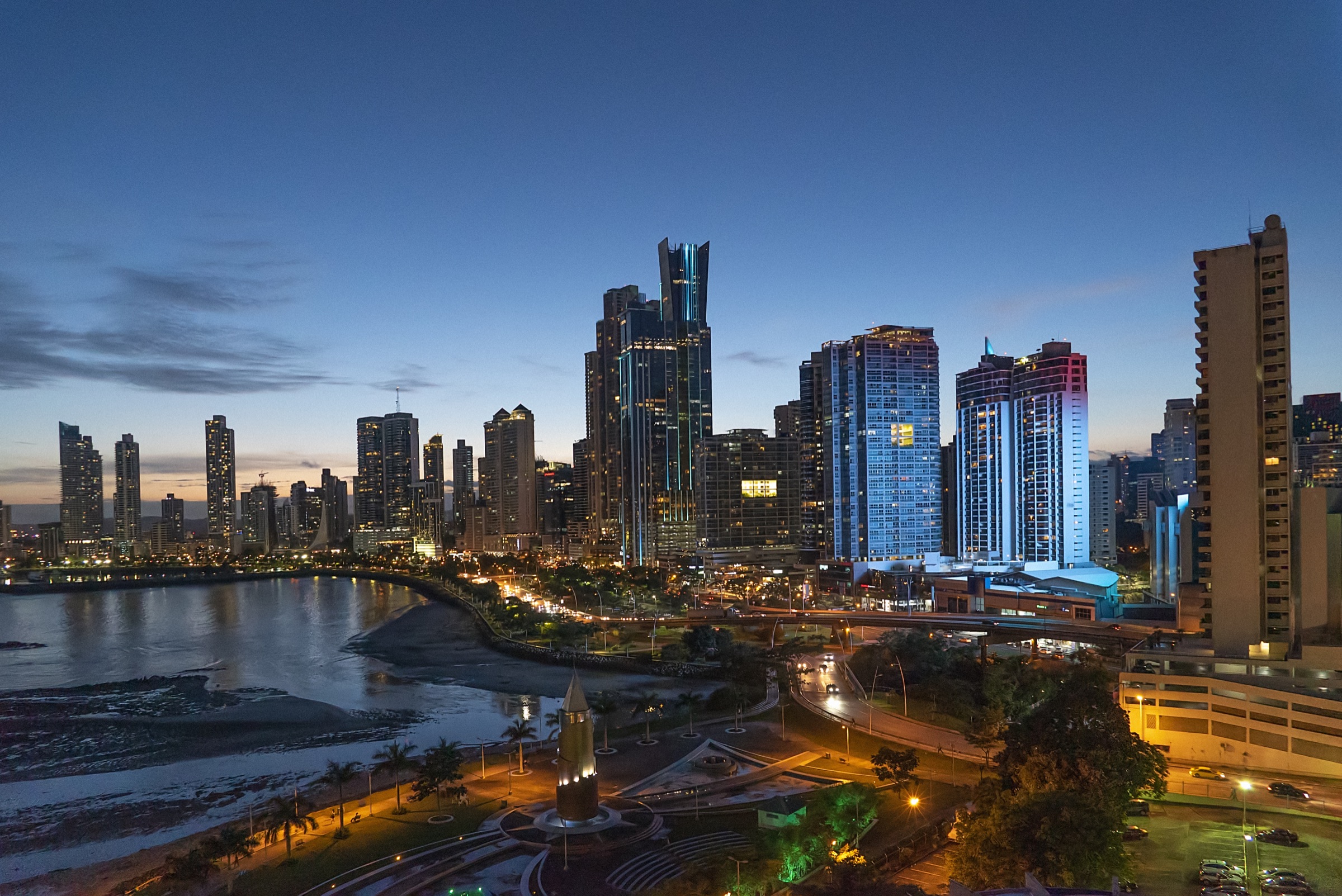 Panama City skyline at dusk